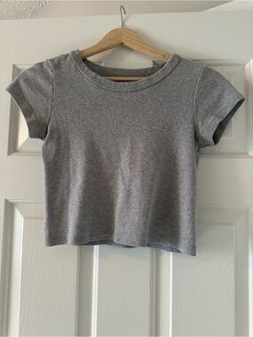 Brandy Melville Basic Gray Cropped Tee